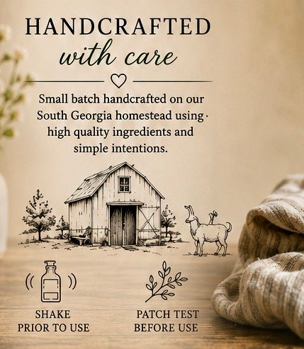 Handcrafted with care on our South Georgia homestead and room spray use directions