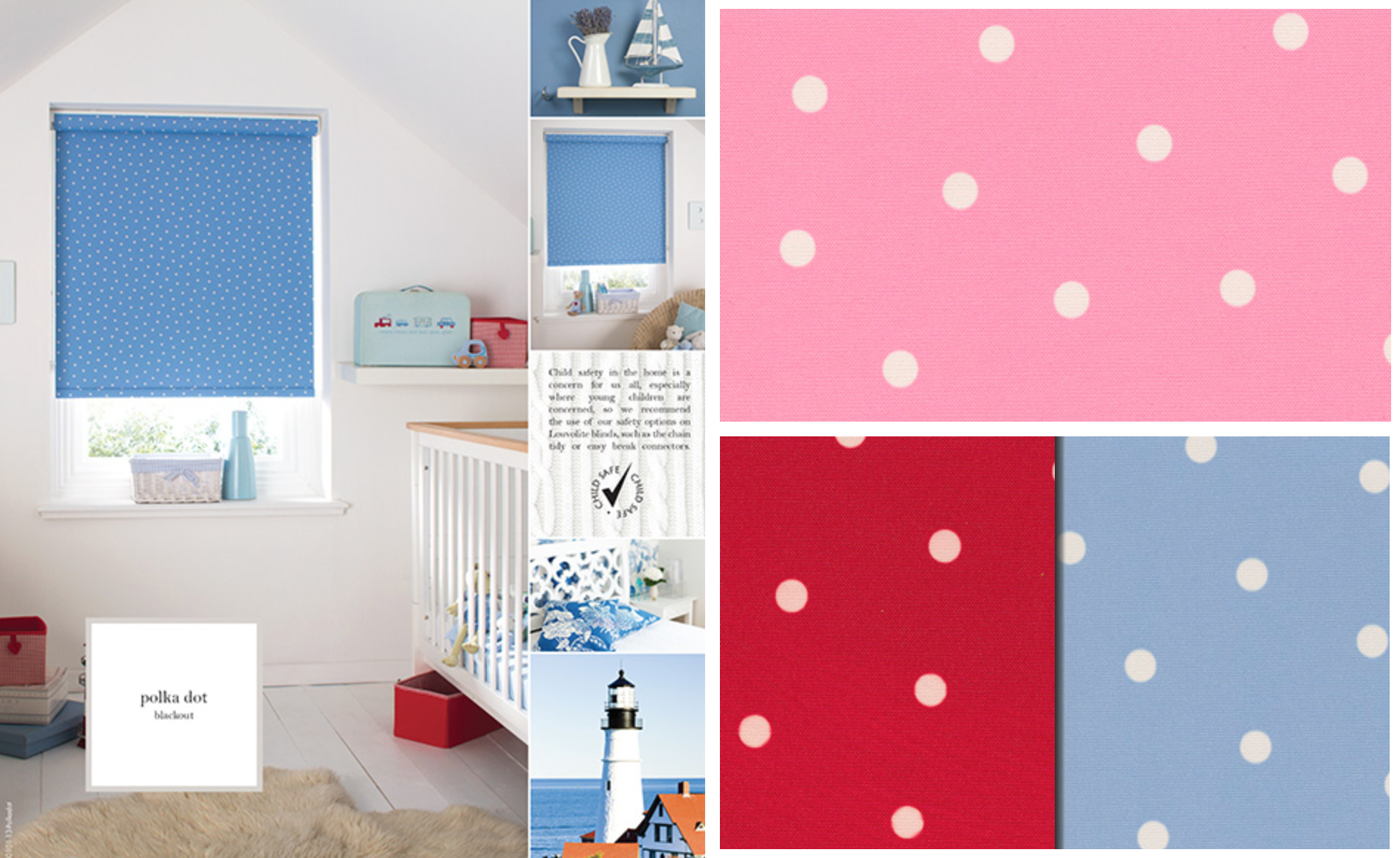 Polka Dot Blackout Roller Blinds