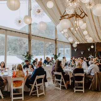 dinner set up at lusty glaze