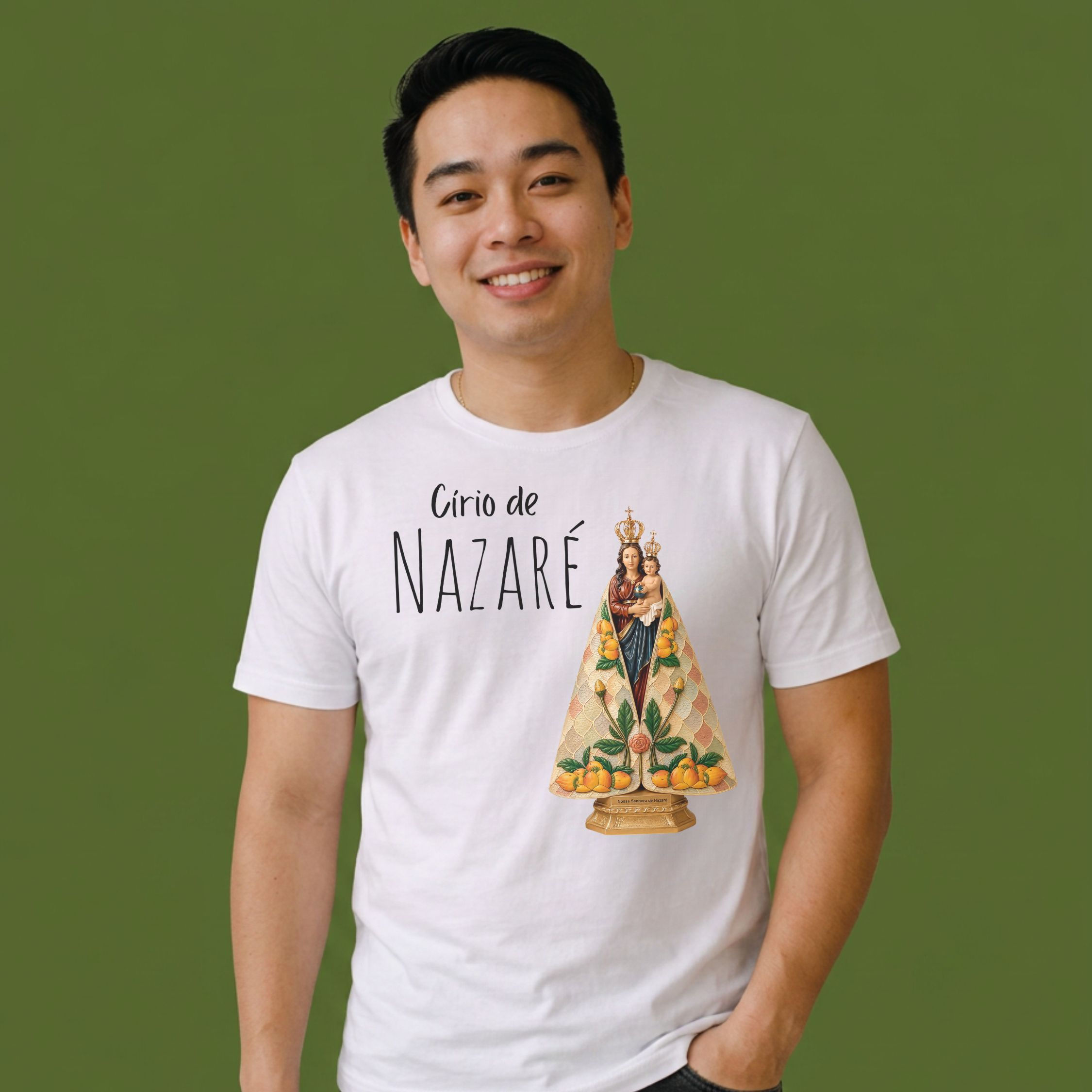 T-shirt Círio de Nazaré- Premium 100% Algodão Fio 30.1