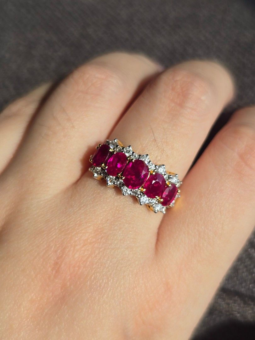 Thumbnail: 2.48ct Unheated Burma Vivid Red Ruby Ring