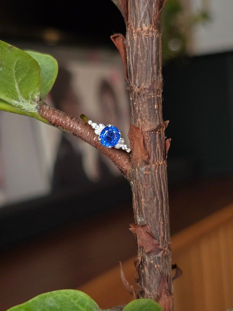 Thumbnail: 0.85ct Unheated Burma Sapphire Ring 