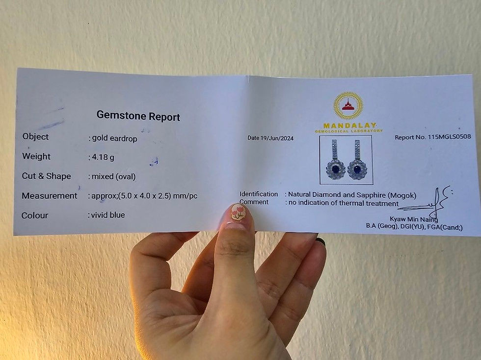 Thumbnail: 1.27ct Vivid Blue Unheated Burma Sapphire Earrings