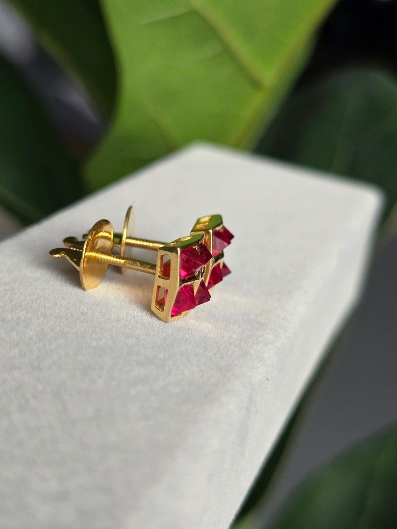 Thumbnail: 4.2ct Burma Angel Cut Spinel Earrings