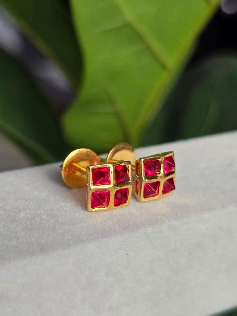 Thumbnail: 4.2ct Burma Angel Cut Spinel Earrings