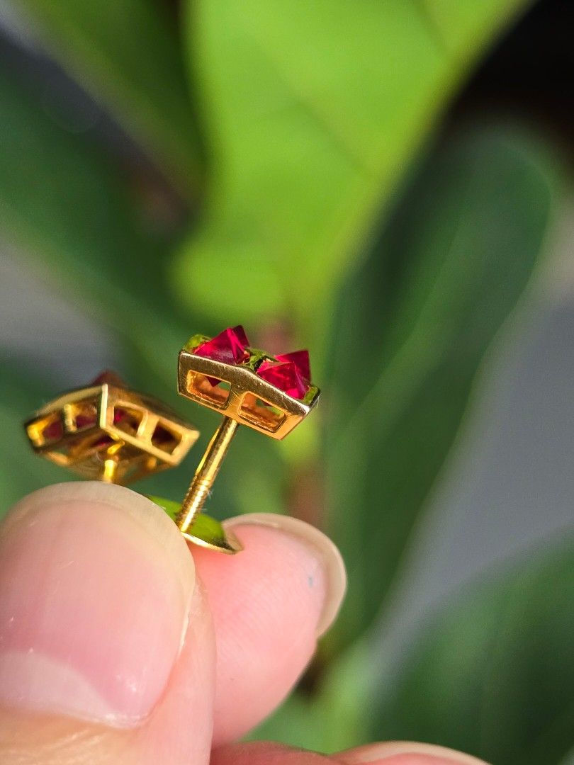Thumbnail: 4.2ct Burma Angel Cut Spinel Earrings
