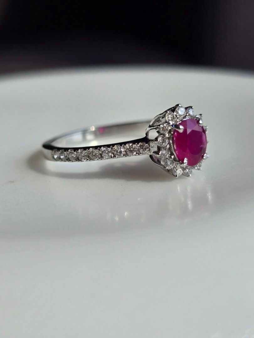 Thumbnail: 0.45ct Intense red Unheated Burma Ruby Ring