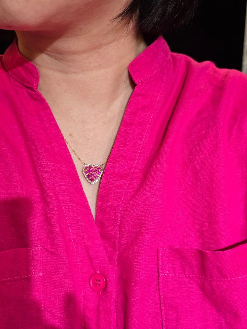 Thumbnail: 1.5ct Unheated Burma Pink Sapphire necklace 