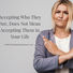 Woman crossing her forearms in an X in a gesture to suggest 'no access' with blog title Accepting Who They Are, Does Not Mean Accepting Them in Your Life' 
