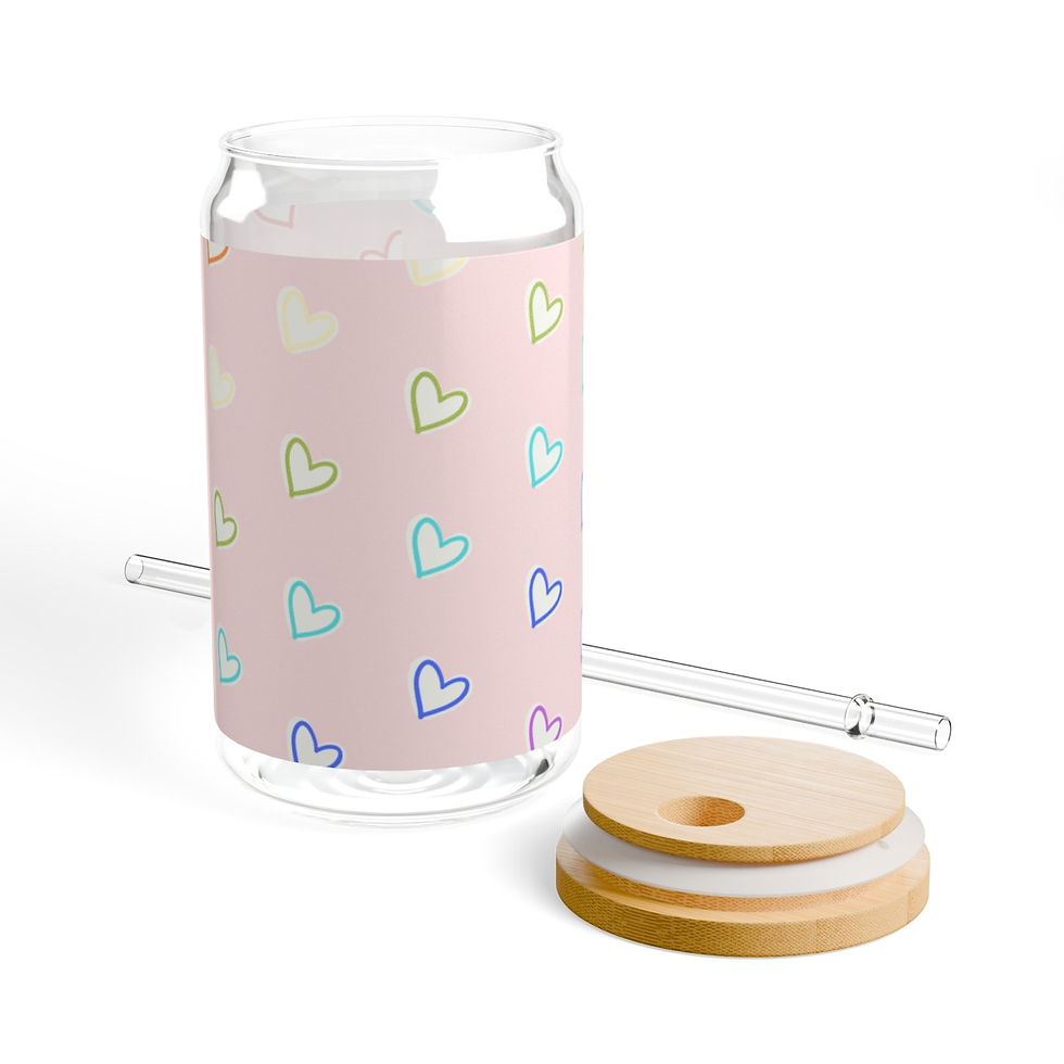 Thumbnail: Lots of Hearts Glass cup, 16oz