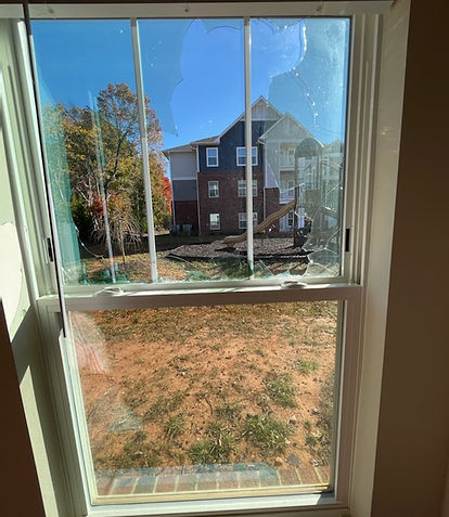 Broken window glass