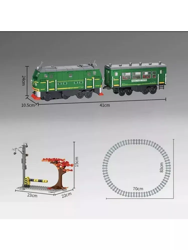 Миниатюра: Конструктор FORANGE поезд с железной дорогой с двигателем (801 детали)