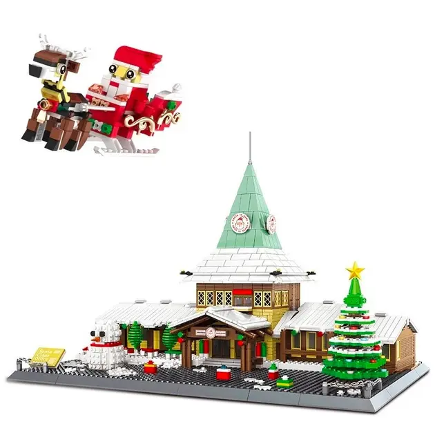 Miniatură: Конструктор Wange Новый год и Рождество: Офис Санта Клауса (2180 деталей)