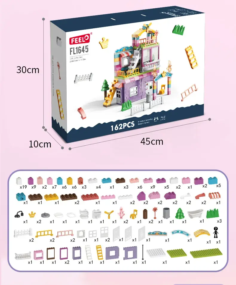 Миниатюра: Конструктор Feelo Розовый дом (162 деталей)