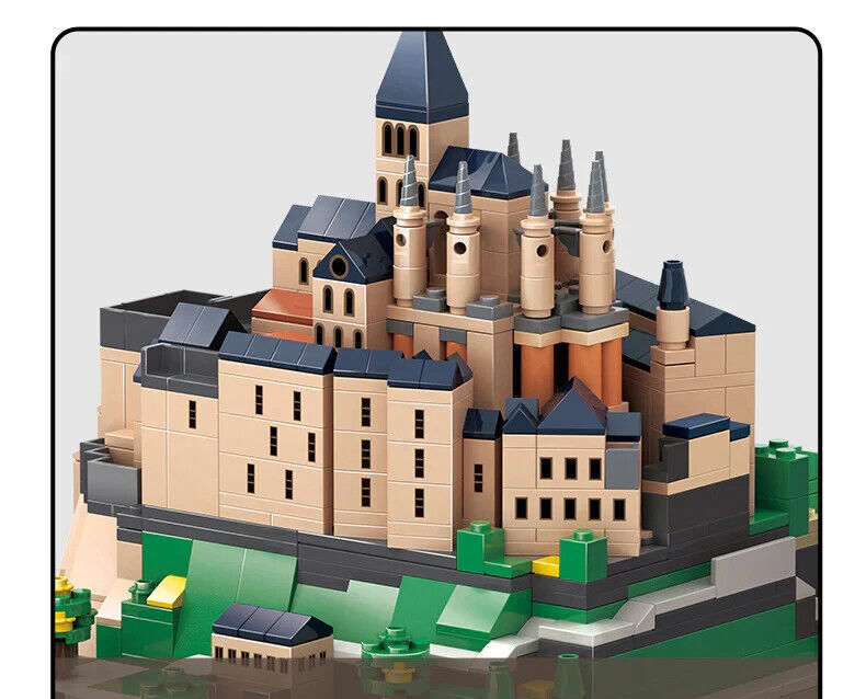 Miniatură: Set de construcție Wange Arhitectura Franța: Castelul Mont Saint-Michel (1392 piese)