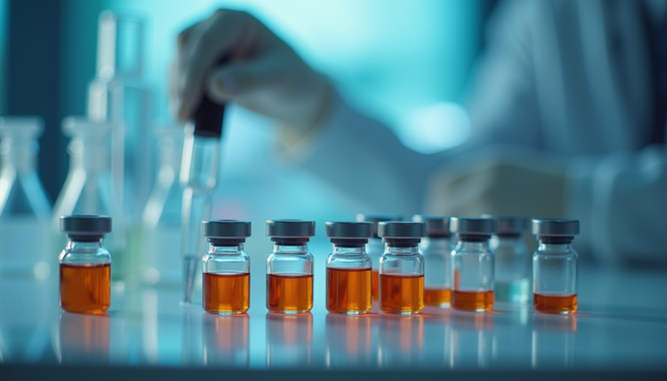 Eye-level view of a laboratory setup with MDMA research equipment