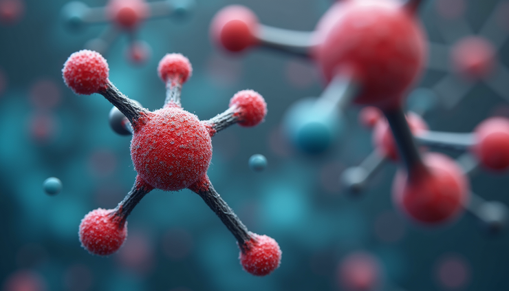 Close-up view of molecular structures representing MDMA and DMT