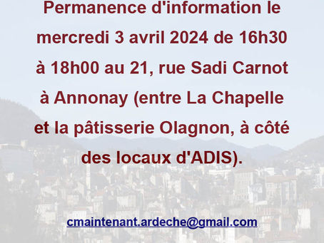 Permanence le 3 avril 2024