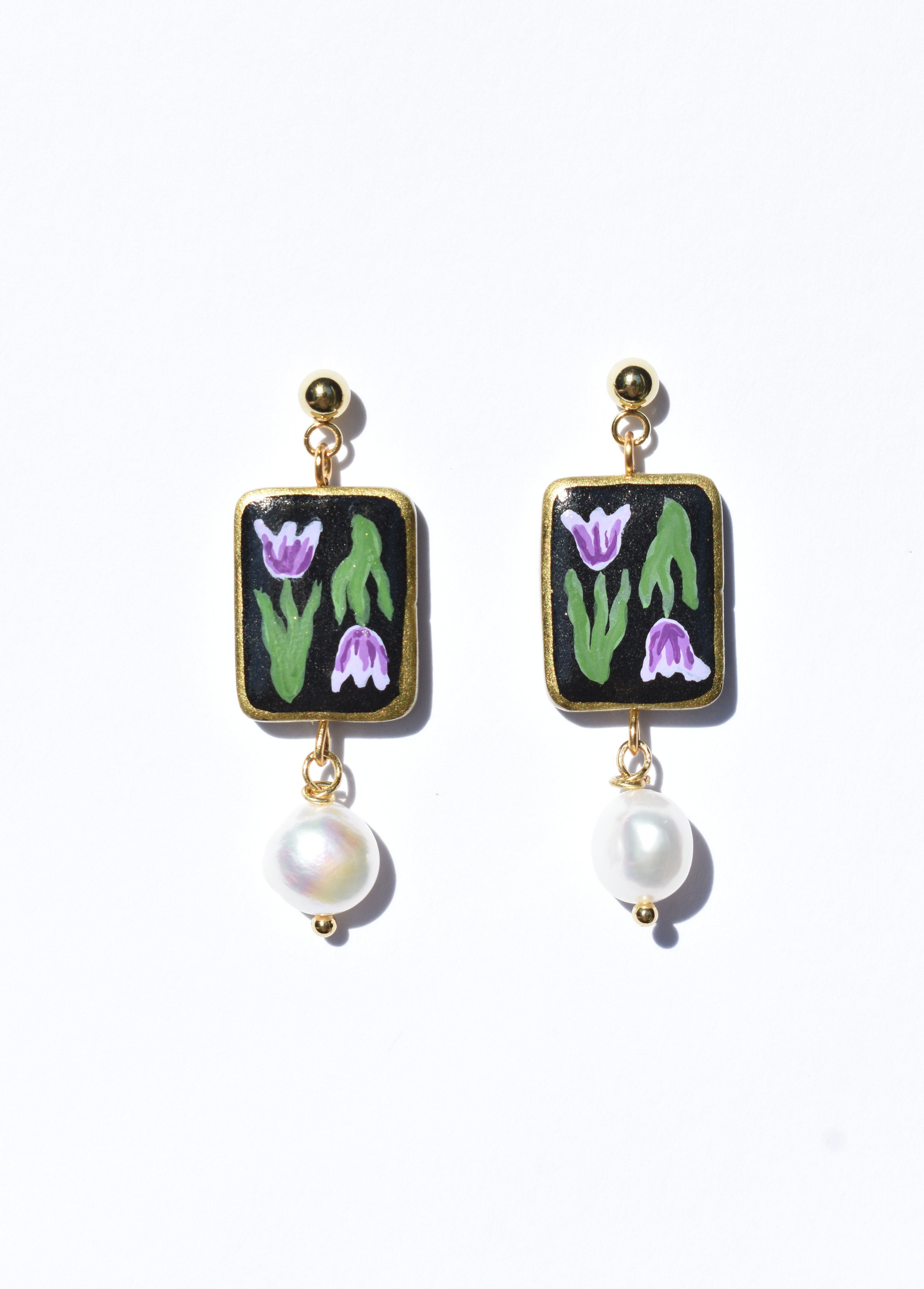 Purple Tulip Earrings