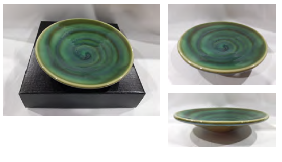 Paua Koru Dish in Black Presentation Box