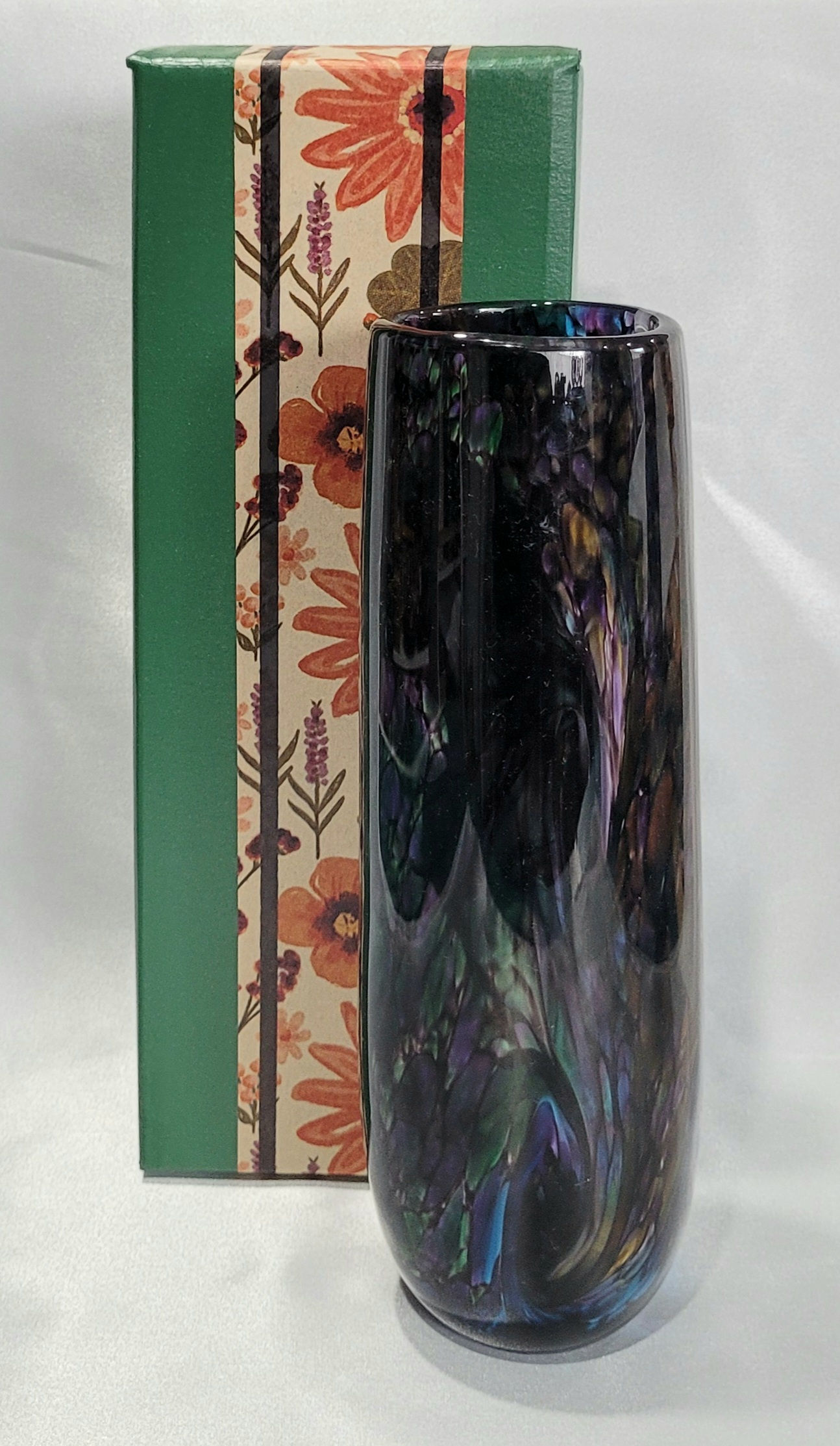 Paua Glass Vase in MADINZ Presentation Box