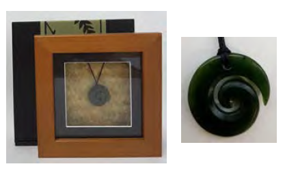 Framed Pounamu Koru in MADINZ Presentation Box