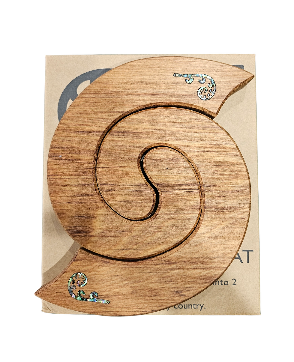 Rimu Tablemats with Paua Koru Inlay in Brown Kraft Presentation Box