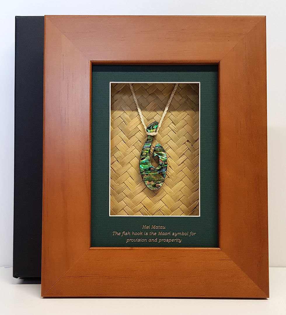Thumbnail: Framed Paua Hook in MADINZ Presentation Box