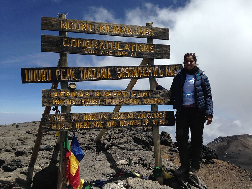 Alesha at the Summit (Uhuru Peak) of Kilimanjaro