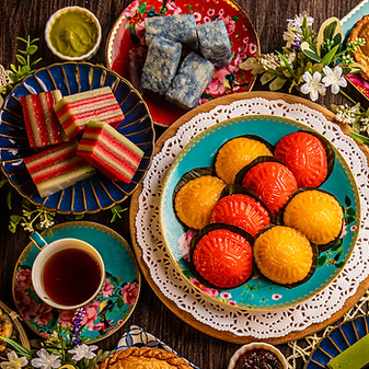 A tempting display of Malaysian kuih, each piece crafted with tradition and care.