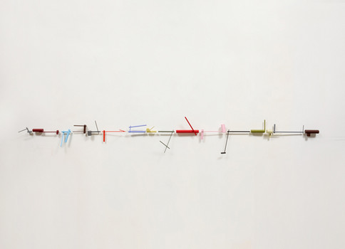 Outgiving, 2017, Stainless Steel, Urethane, 16 x 120 x 6 inches