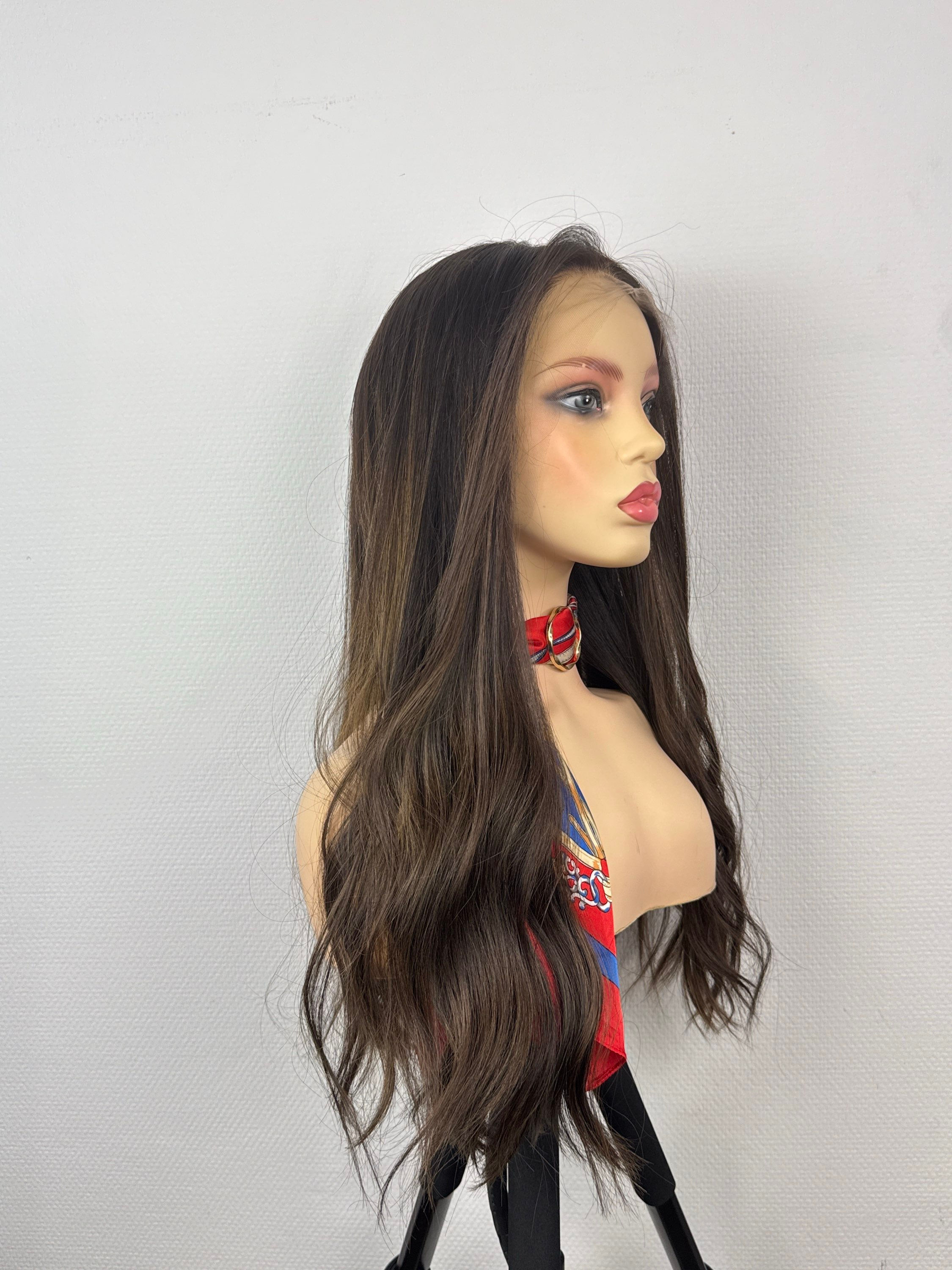 " DARK ARYA " LUXURY LACE TOP WIG : M,63cm (25")