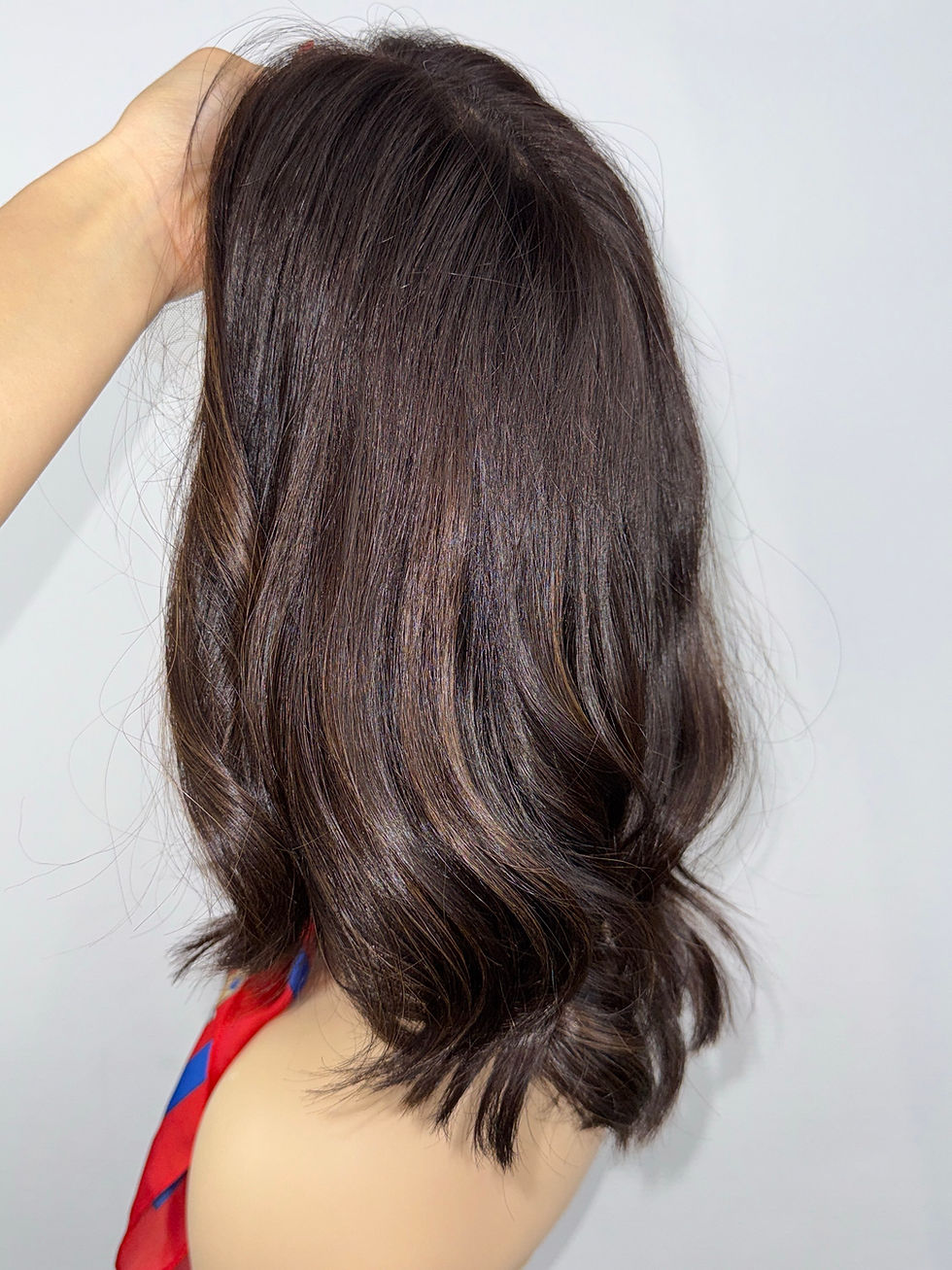 Miniature :  Réservée" DARK ARYA" LUXURY LACE TOP WIG : S, 36cm (14")