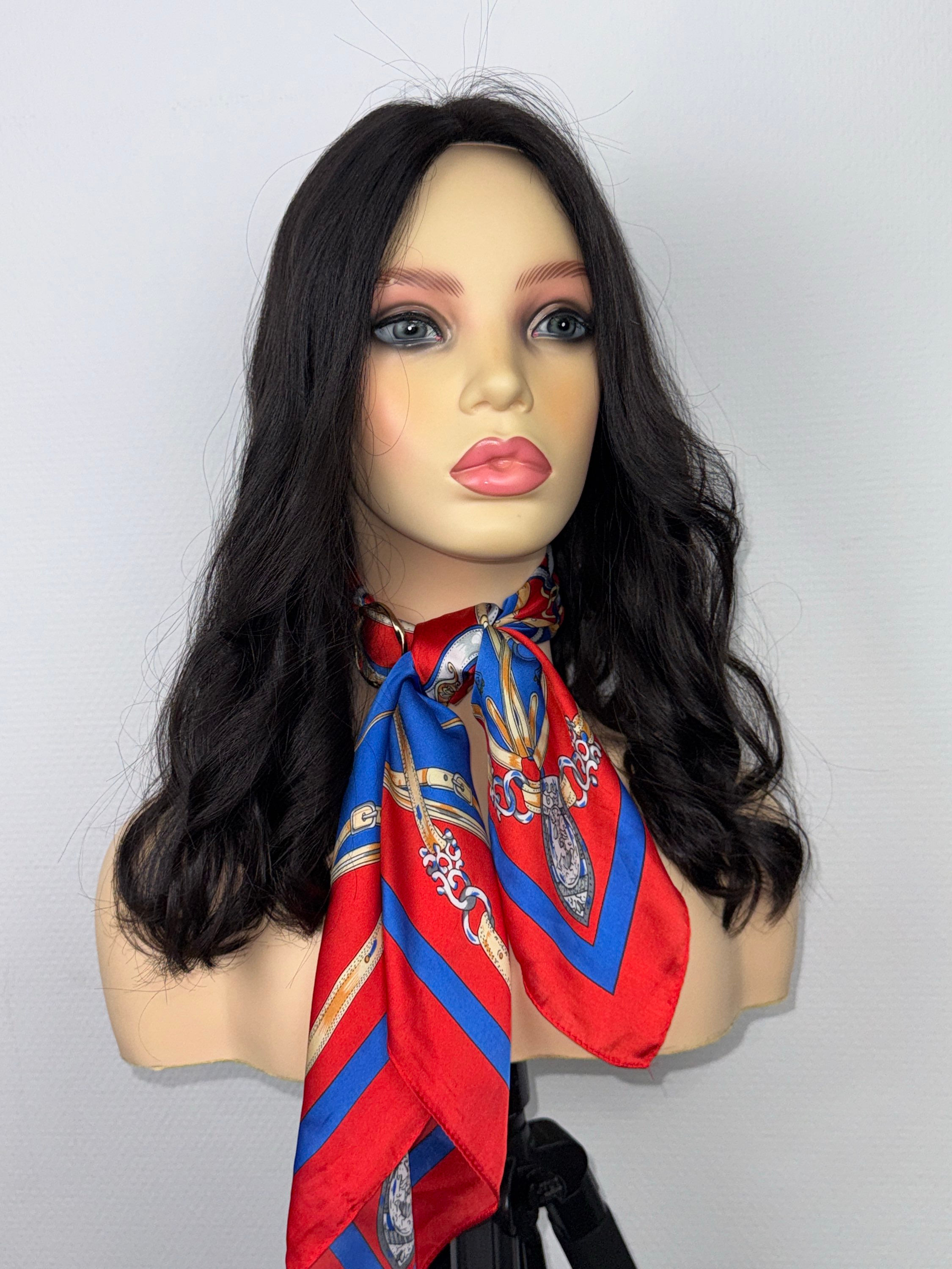 " JASMINE WAVY" TOPPER cheveux européens : 8x8, 48cm, (19'')