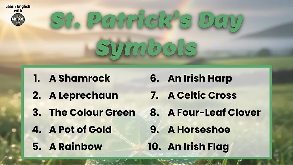 St. Patrick's Day symbols.