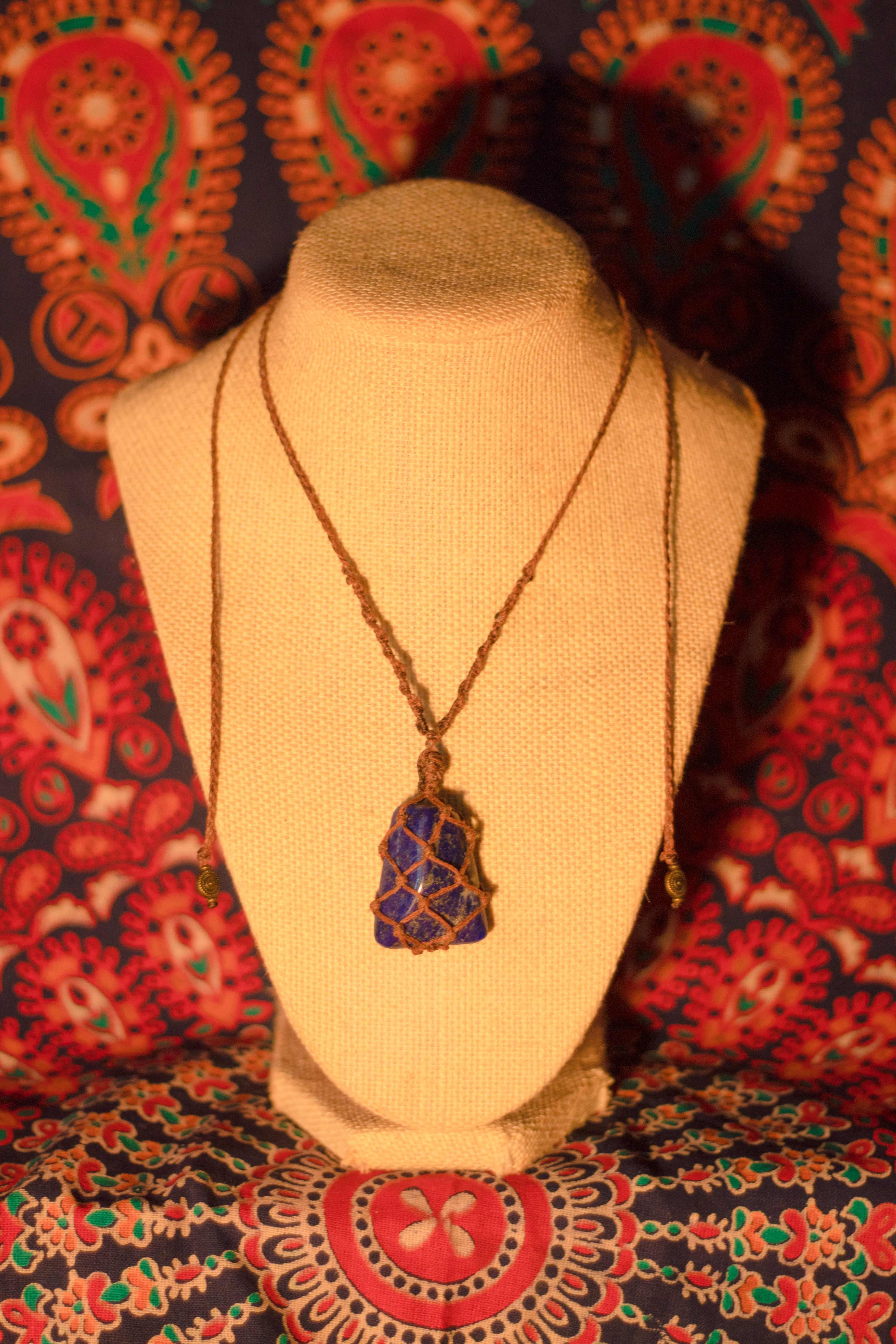 Lapis Lazuli Net-Wrapped Necklace