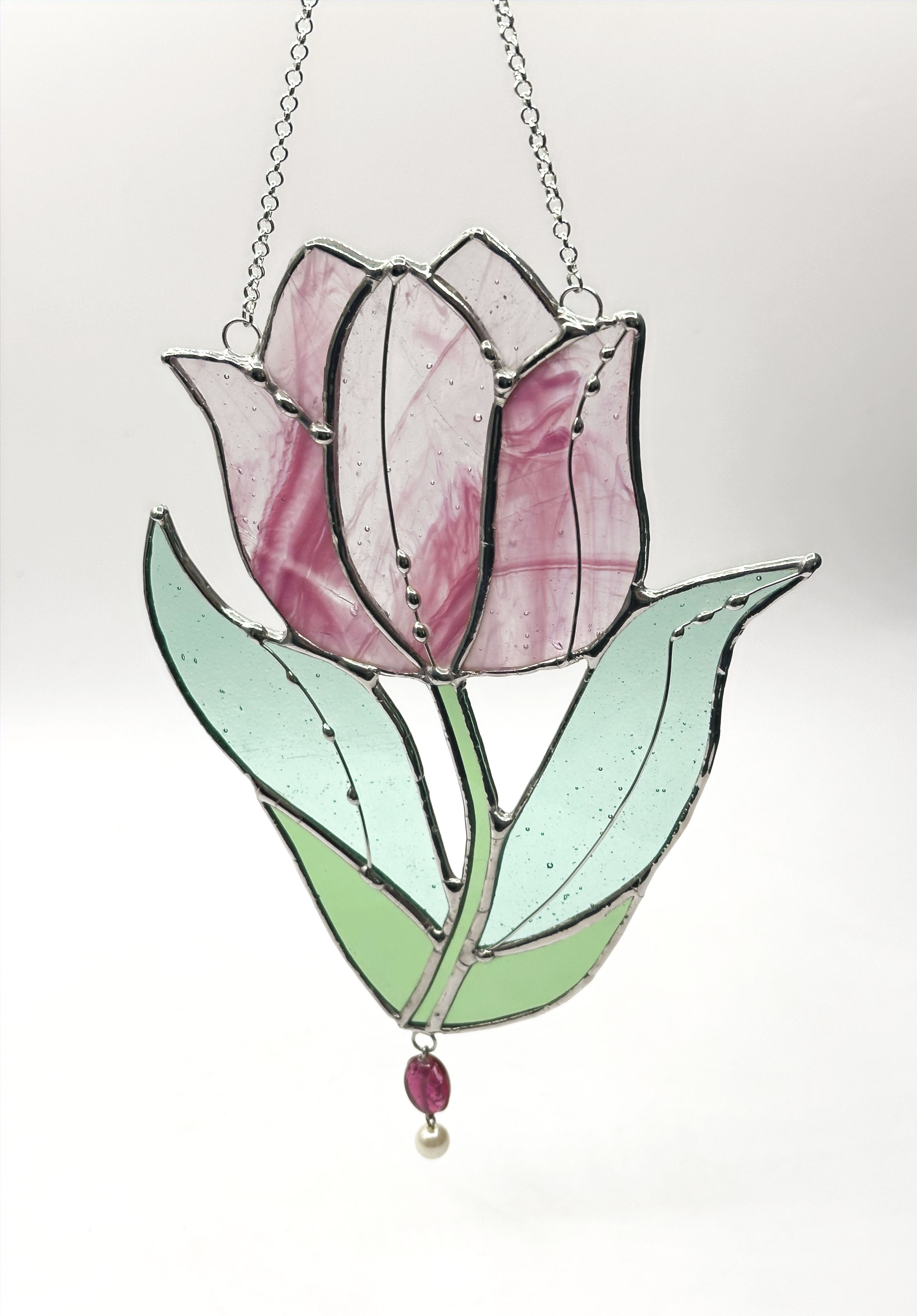 Streaky Pink Flower Suncatcher