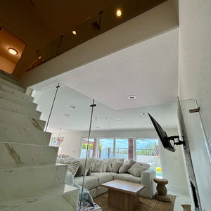 Glass stair railings 