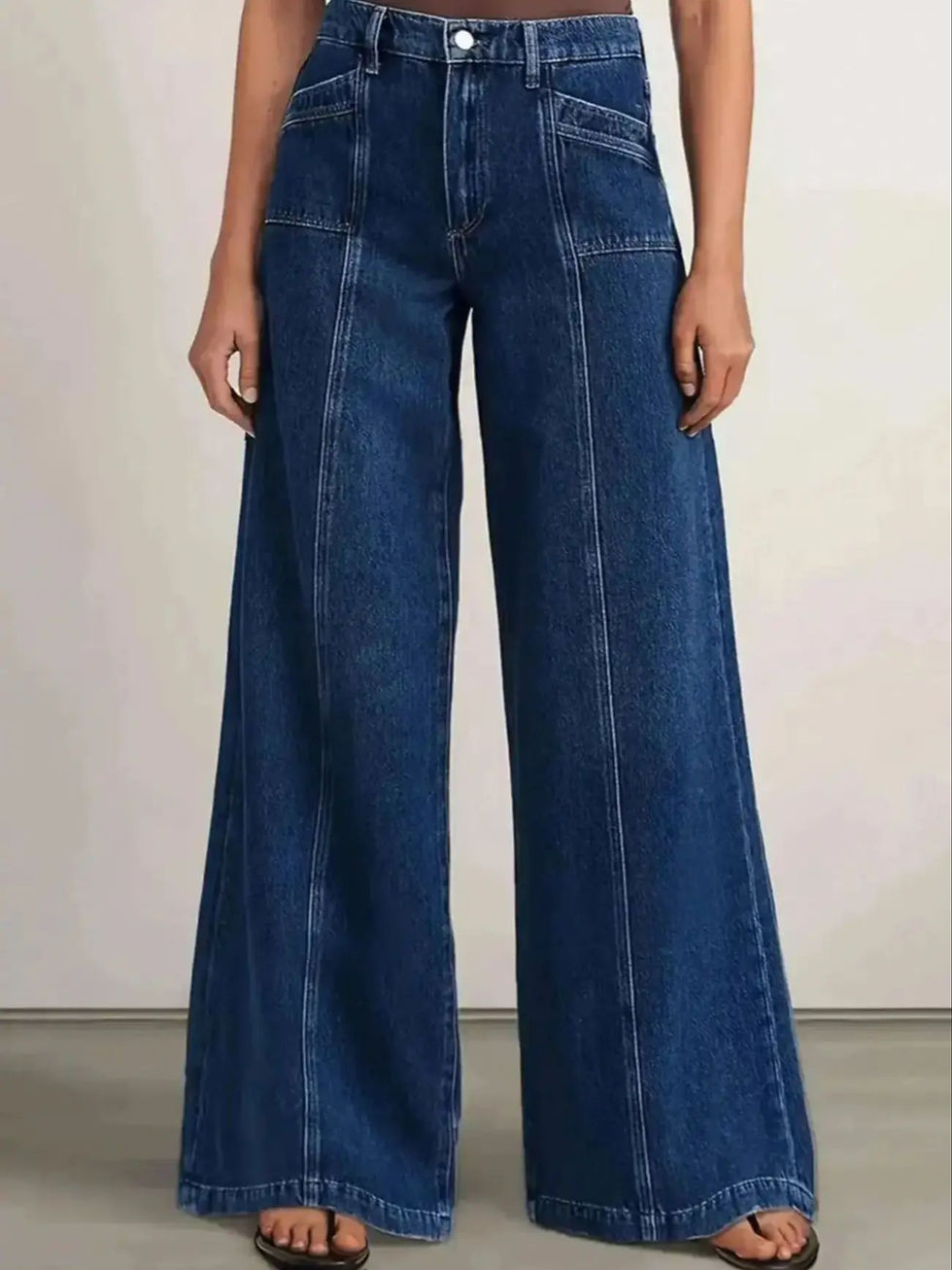 Thumbnail: Women’s Wide Leg Jeans - Stylish Denim Trousers for Comfort and Ver