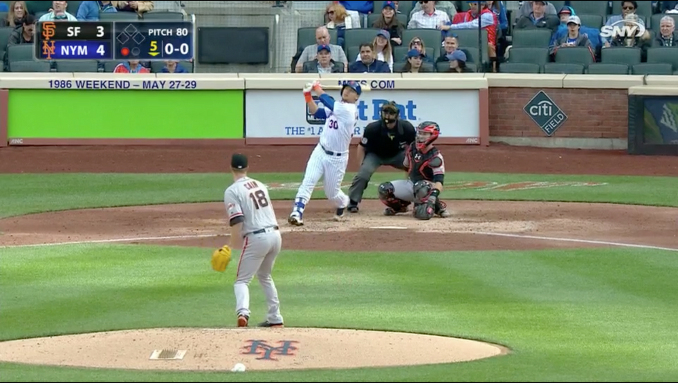 Giants Can't Complete Comeback, Conforto Propels Mets to Eighth Straight