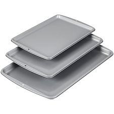 Recipe Right Cookie Sheet Set, 3-Piece Non-Stick Baking Sheets