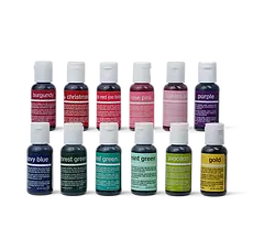 12-color Kit Liqua-Gel® Liquid Food Coloring (20 ml bottles) - Version C