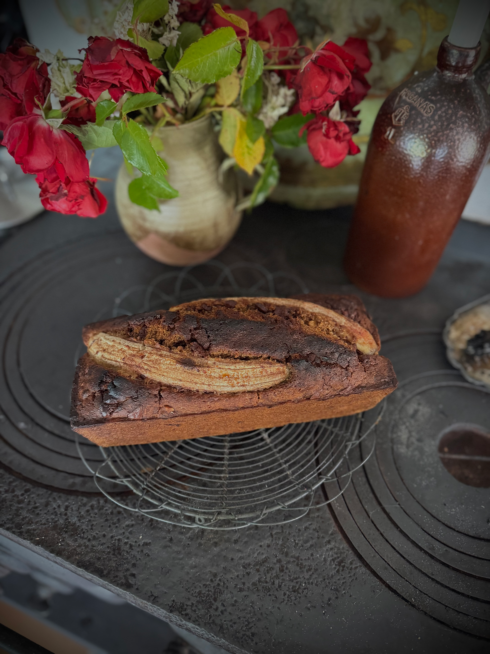 Vegansk glutenfri banankaka bakat med kokossocker 