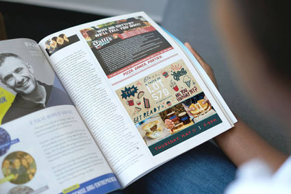 Person reading magazine ad design