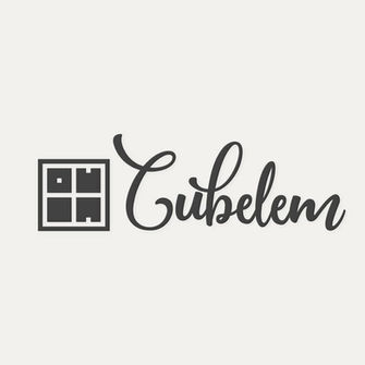 Cubelem logo: window icon and elegant script lettering