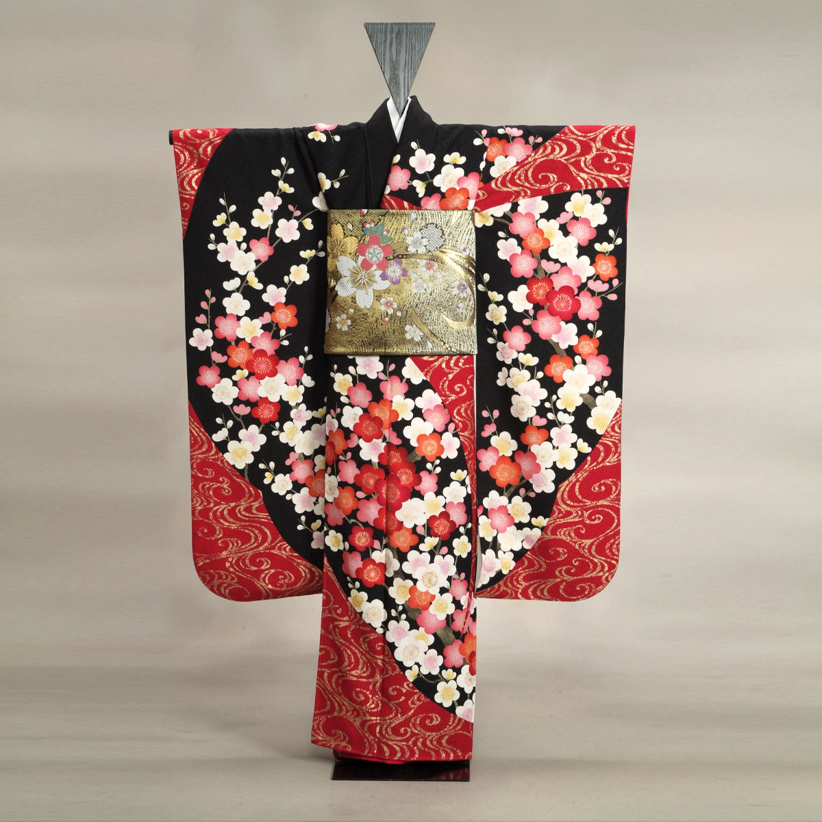 成人式　振袖　黒　NF078