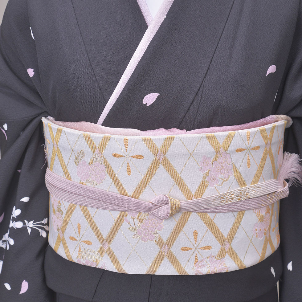 サムネイル： 訪問着　化繊黒桜　HK-5