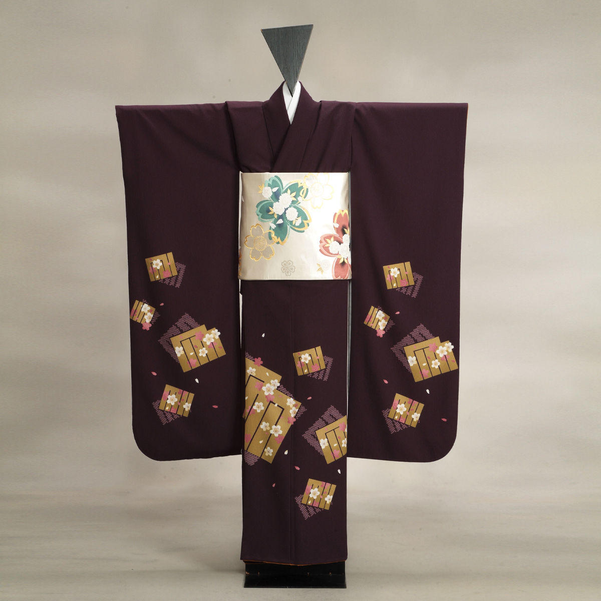 成人式　振袖　こげ茶　NF029