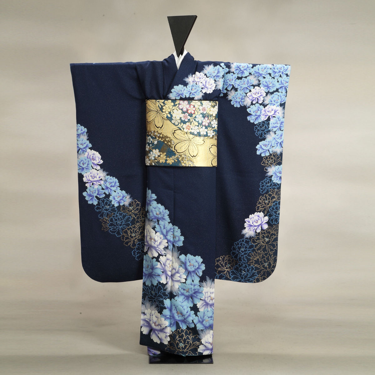 成人式　振袖　紺　NF081