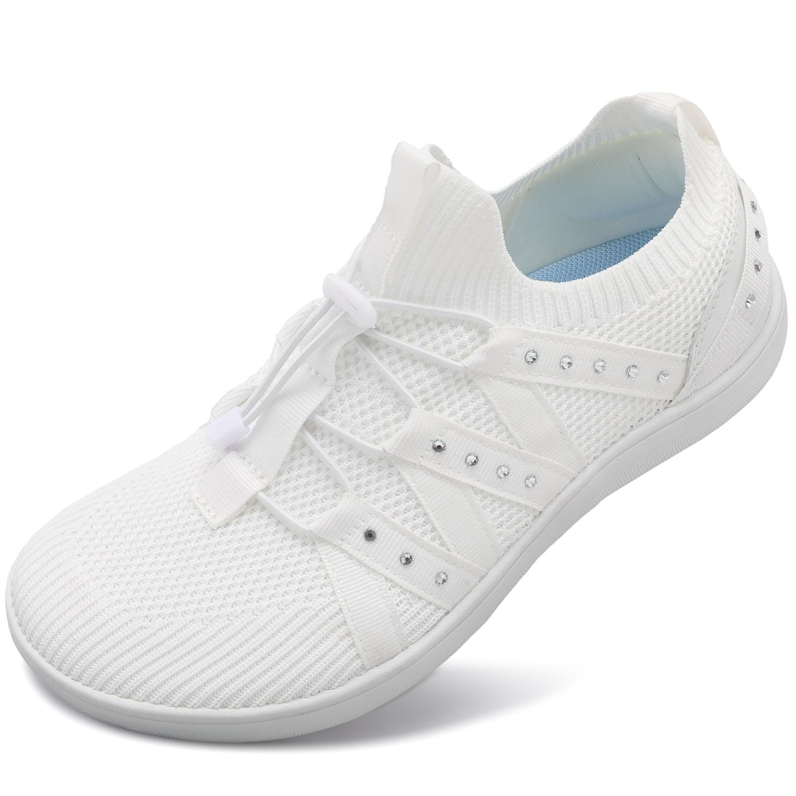 Besroad Elastic Barefoot Tennis Shoes Women Wide Toe Walking Shoes Slip On Breat